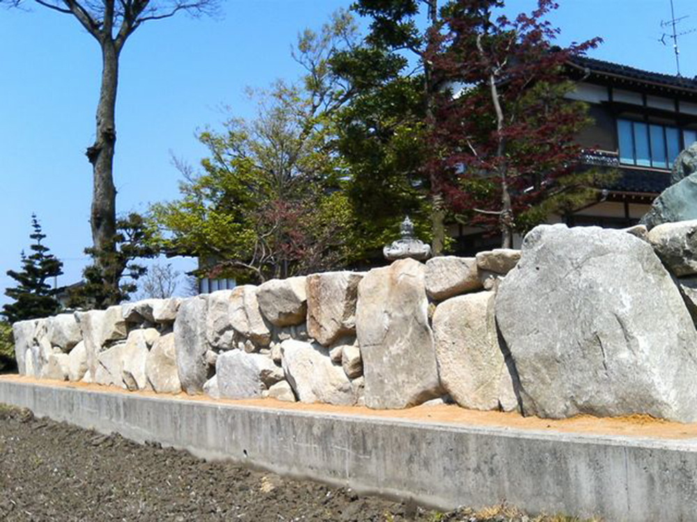 富山県、南砺市、高岡の地震に強い石組工事